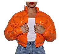 Puffer Giacche Donne Ritagliate Giacche Invernali Per Le Donne Uk Cappotto Invernale Con Cappuccio Sottile Cappotto Straitjacket Gymjacket Bodywarmer Con Cappuccio Giacca Taglia 14 Cappotto, Arancione