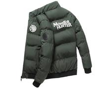 Puffer Jacket Uomo Monst-er Hunt-er, Parka Trapuntato Idrorepellente, Cappotto da Lavoro Outdoor Uomo, Giacca(Green,S)