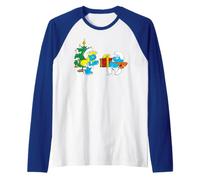 Puffetta Natalizia con puffi, per Migliore Amica, per Le Migliori Amiche Maglia con Maniche Raglan