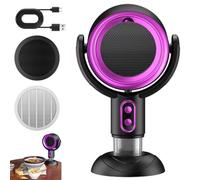 PuffHide Purifier, Wide-Angle Smoke Away Purifier Fan, 2 Levels Adjustable PuffHide Smoke Filters Fan with Two Filters, PuffHide Air Purifier for Kitchen, Bedroom (Black Purple/Rechargeable)