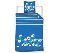 Puffi Bambini Copripiumino 140x200 + Federa 65x65 Cerchi Bianco/Blu Peyo