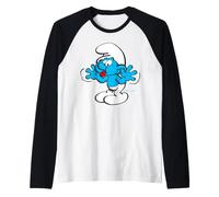Puffi Jokey Scherzo Sciocco Divertimento Pazzo Felice Vibes Classico Posa Maglia con Maniche Raglan