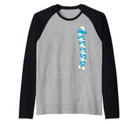 Puffi Lavoro di Squadra Problem Solver Genio Cartone Animato 80s 90s Retro Maglia con Maniche Raglan