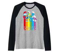 Puffi Rainbow Team Colors Crazy Friends Party BFF Classico Maglia con Maniche Raglan