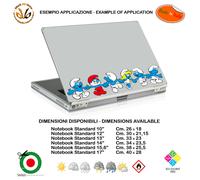 Puffi smurfs adesivo notebook tablet sticker picture cartoon print pvc 1 pz.