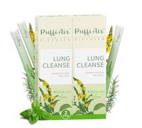 PUFFIAIR Diffusore di erbe infuso con verbasco, timo e menta per supporto respiratorio, cura dei polmoni, aria orale fresca e gestione delle abitudini, 300 usi, 2 confezioni da 3 bastoncini