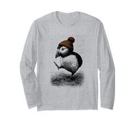 Puffin con Berretto Rosso - Uccello Nordico Maglia a Manica