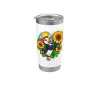 Puffin Presentando un enorme girasole Bicchiere termico in acciaio inox doppia parete