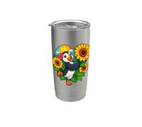 Puffin Presentando un enorme girasole Bicchiere termico in acciaio inox doppia parete
