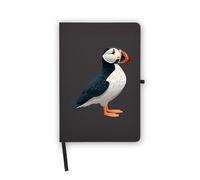 Puffin - Quaderno per ornitologia, pagine bianche, copertina in ecopelle, agenda, diario, quaderno di lavoro