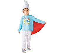 Ciao- Puffo Costume Travestimento Bambino Originale I Puffi (Taglia 4-5 Anni) con Mantello, Cartoni Animati, Colore 14591.4-5