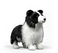PuffPurrs Border Collie Peluche Realistica, Peluche Realistica Bianco e Nero Pastore, Dolce e Molto Intelligente Regalo, 28 CM/11 Pollici