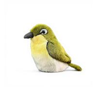 PuffPurrs Peluche Réaliste d’Oiseau à Lunettes Japonais, Plumage Olive-Vert Réaliste, Cadeau Mignon de Zosterops Japonicus Porte-Clés, 15cm