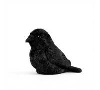 PuffPurrs Peluche Réaliste de Corneille Noire, Plumes Noires Brillantes Réalistes, Cadeau Mignon de Corneille Potelée Porte-Clés, 15cm