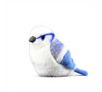 PuffPurrs Peluche Réaliste de Mésange Bleue, Joues Blanches Réalistes, Cadeau Mignon de Mésange Bleue Porte-Clés, 15cm