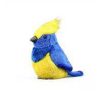 PuffPurrs Peluche Réaliste de Mésange Huppée, Crête de Tête Réaliste, Cadeau Mignon de Mésange à Crête Porte-Clés, 15cm