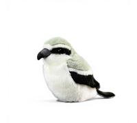 PuffPurrs Peluche Réaliste de Pie-Grièche Grise Chinoise, Bandeau Noir Réaliste, Cadeau Mignon de Pie-Grièche à Queue Cunéiforme Porte-Clés, 15cm