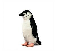 PuffPurrs Peluche Réaliste de Pingouin à Jugulaire, Ligne Noire Fine Réaliste sous le Menton, Cadeau Mignon de Pygoscelis Antarcticus Coussin, 28cm