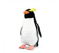 PuffPurrs Peluche Réaliste de Pingouin à Yeux Jaunes, Anneau Jaune Réaliste autour des Yeux, Cadeau Mignon de Hoiho Coussin, 30cm
