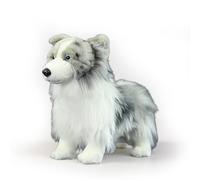 PuffPurrs Peluche realistico Border Collie Merle, Border Collie blu merle realistico, Carino cane eccezionalmente intelligente Cuscino Regalo, 23 cm