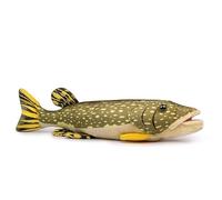 PuffPurrs Peluche Realistico di Luccio, Corpo verdastro realistico con macchie chiare, Regalo carino di pesce predatore, 46cm