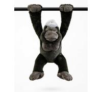 PuffPurrs Peluche Realistico Gorilla Silverback, Scimmia Giocattolo da Appendere con Braccia Lunghe e Mani Antiscivolo, Regalo Animale della Giungla 36 cm per Bambini