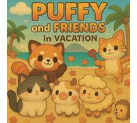 Puffy And Friends In Vacations: Coloring book for adults and teens | Design for relaxation | Cute & Cozy