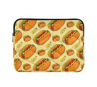 Puffy Custodia per computer portatile grafica carina accessori per laptop universale Business Computer Cover ufficio per computer 13 pollici manica fumetto hot dog beige medio