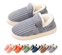 Puffy Slipper Booties for Women, Cloud Slippers, Comfy House Winter Warm Boots with Anti-Slip Sole (Gray,3X-L)