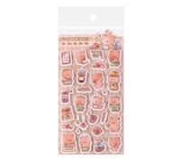 Puffy Sticker | DIY riutilizzabili animali adesivi in feltro, simpatici adesivi in feltro, decorazioni per telefono | per scuola, aula, artigianato, album di ritagli, taccuini, diari