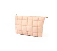 Puffy - Trousse trapuntata in nylon, da viaggio, per cosmetici, organizer per la cura della pelle, colore: rosa