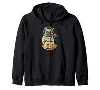 Pug Astronauta Dog Space Art, Carino Alien Adventure Galaxy Felpa con Cappuccio
