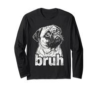 Pug Bruh Meme Dog Lover Design Canino Maglia a Manica