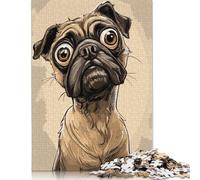 Pug Caricature Jigsaw Puzzle Impossible 1000Pcs Decorazione Per La Casa. Giochi Rilassamento E Intelligence Per Adulti E Ragazzi Da 14 Anni 1000pcs (40x28cm)