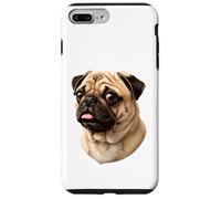 Pug Carlino Dog Lover divertente animale domestico ritratto realistico Custodia per iPhone 7 Plus/8 Plus