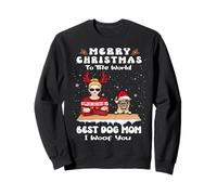 Pug Christmas To The World Best Dog Mom Funny Xmas Felpa