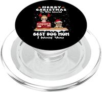 Pug Christmas To The World Best Dog Mom Funny Xmas PopSockets PopGrip per MagSafe