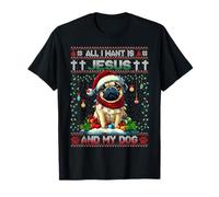Pug Christmas Tree Lights Decorations Dog Lover Xmas Gifts Maglietta