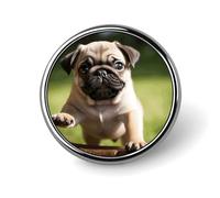Pug Cuccioli Distintivo Rotondo Carino Spilla Cappelli Giacche Decorazione Personalizzata Spilla Abbigliamento Gioielli Accessori per Festa di Nozze Regalo