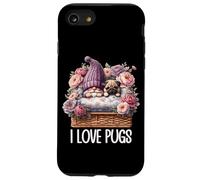 Pug Dad Gnome Floral Graphic For Garden Lover I Love Pugs Custodia per iPhone SE (2020) / 7 / 8