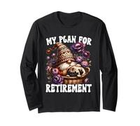 Pug Dad Gnome Graphic For Pug Grandma Life Funny Retirement Maglia a Manica