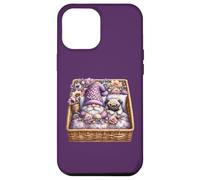 Pug Dad Sleeping In Floral Shabby Chic Bedding With Cute Pug Custodia per iPhone 12 Pro Max