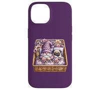 Pug Dad Sleeping In Floral Shabby Chic Bedding With Cute Pug Custodia per iPhone 14