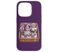 Pug Dad Sleeping In Floral Shabby Chic Bedding With Cute Pug Custodia per iPhone 14 Pro