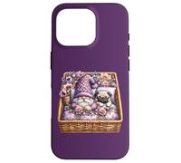Pug Dad Sleeping In Floral Shabby Chic Bedding With Cute Pug Custodia per iPhone 16 Pro