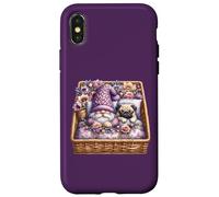 Pug Dad Sleeping In Floral Shabby Chic Bedding With Cute Pug Custodia per iPhone X/XS