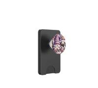 Pug Dad Sleeping In Floral Shabby Chic Bedding With Cute Pug PopSockets PopWallet per MagSafe
