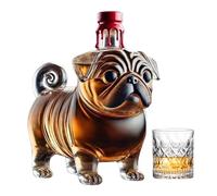 Pug Design Alcool Spirits Decanter - Decanter whisky a forma di cane creativo, bottiglia di liquore decorativo | Elegante contenitore al spirito di, di unico, regalo per