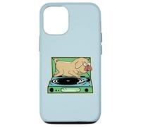 Pug divertente cane in esecuzione su un giradischi Custodia per iPhone 12/12 Pro