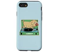 Pug divertente cane in esecuzione su un giradischi Custodia per iPhone SE (2020) / 7/8